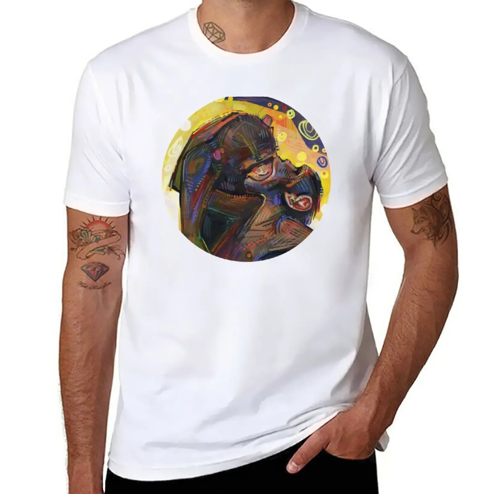 Bonobos Painting - 2012 T-Shirt boys animal print kawaii clothes vintage heavy weight t shirts for men