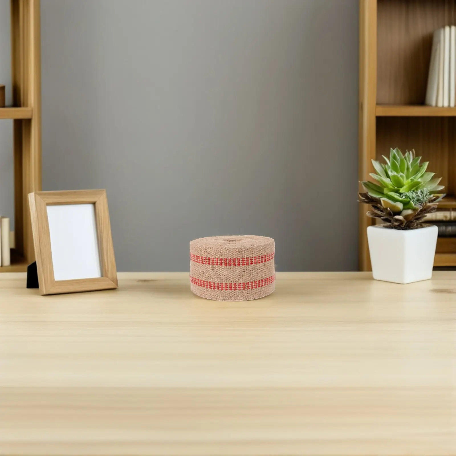 

Рулон джутовой ленты 10 м с красными полосами для ремонта мебели, стульев, патио, DIY проектов, широкая лента из мешковины