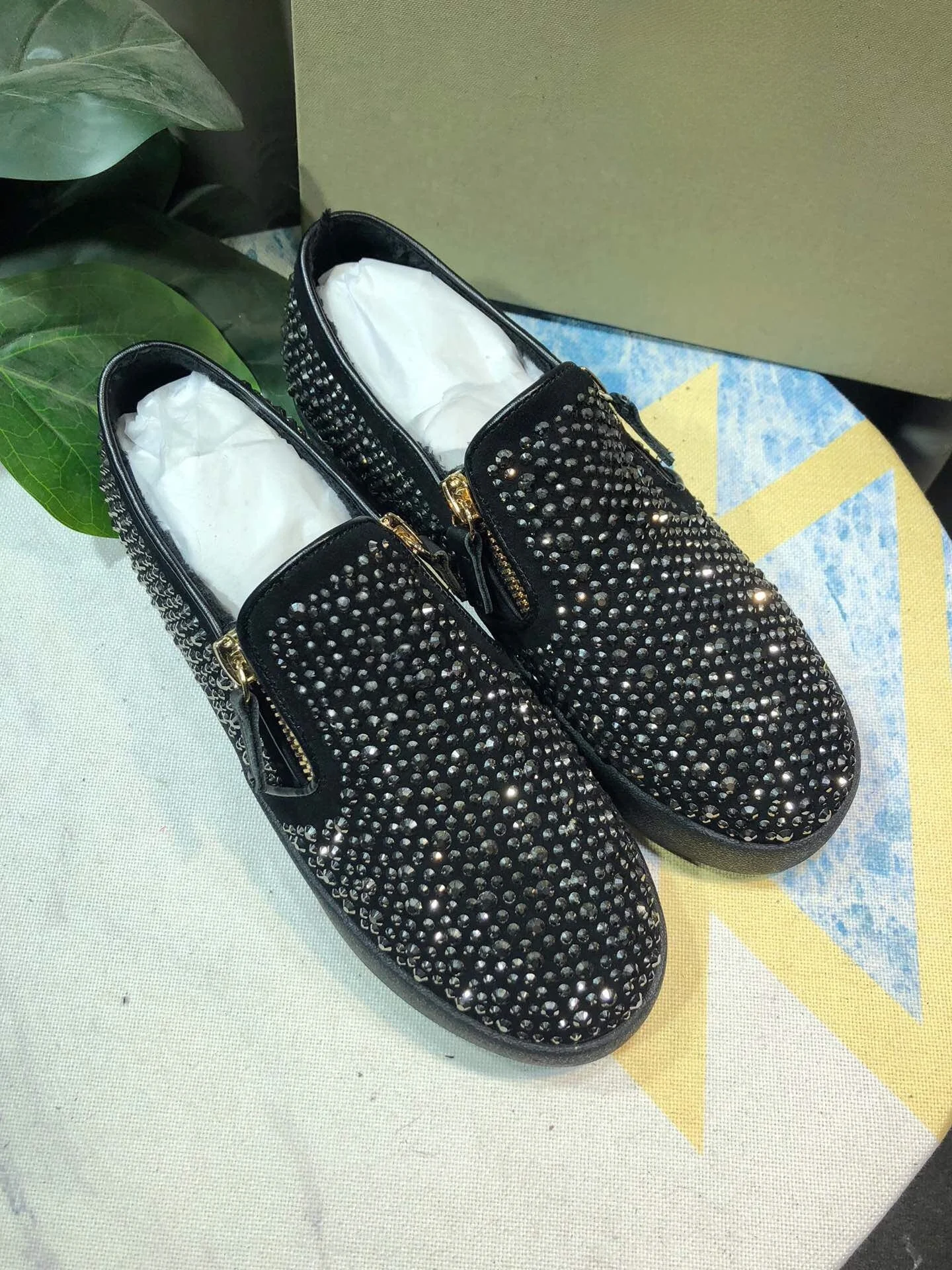 

Top Hight Quality Casual Sneakers For Men and Women Real Leather Brand Designer Unisex Tennis Shoes GZ Zipper Loafer Shoes G1294