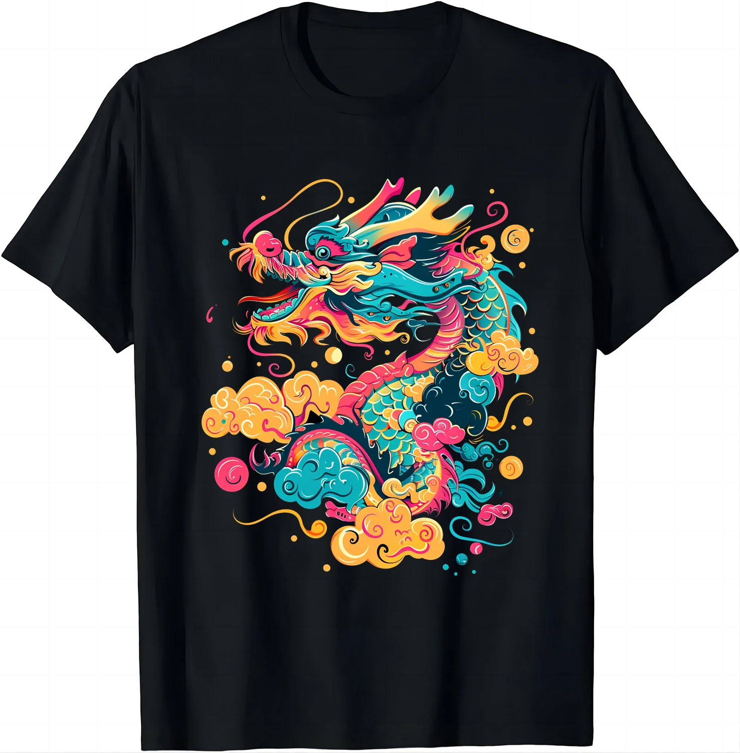 Mystic Colorful Dragon Shirts Igniting The Joy of Celebration Unisex Style Shirts for Women Men Clothing Anime Clothes Y2k