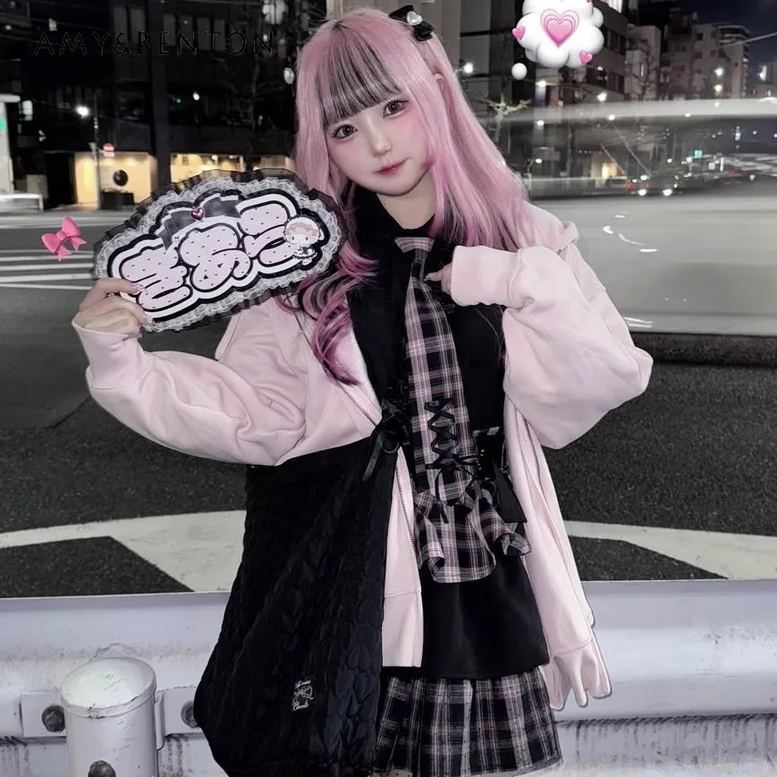 Japanese Mine Series Subculture Plaid Splicing Mesh Cake Skirt Summer New Spice Girl Y2K Belt Slim High Waist Mini Skirt Women