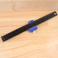 Woodworking Ruler Precision Pocket Metal Slide Rule Inch and Metric T-Type Scribing and Square Ruler for Marking and Measuring