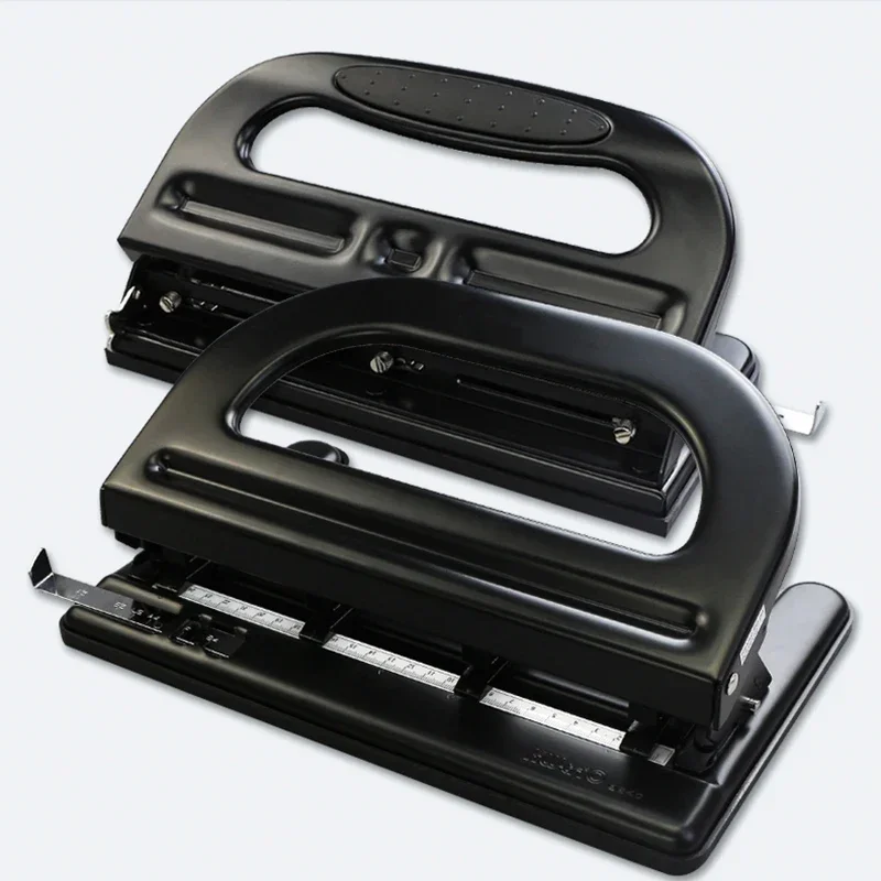 

9633 Hole Punch Adjustable 3 Hole/4 Hole Loose-leaf Hole Puncher Document Stapler Manual Office Stationery Round Stapler