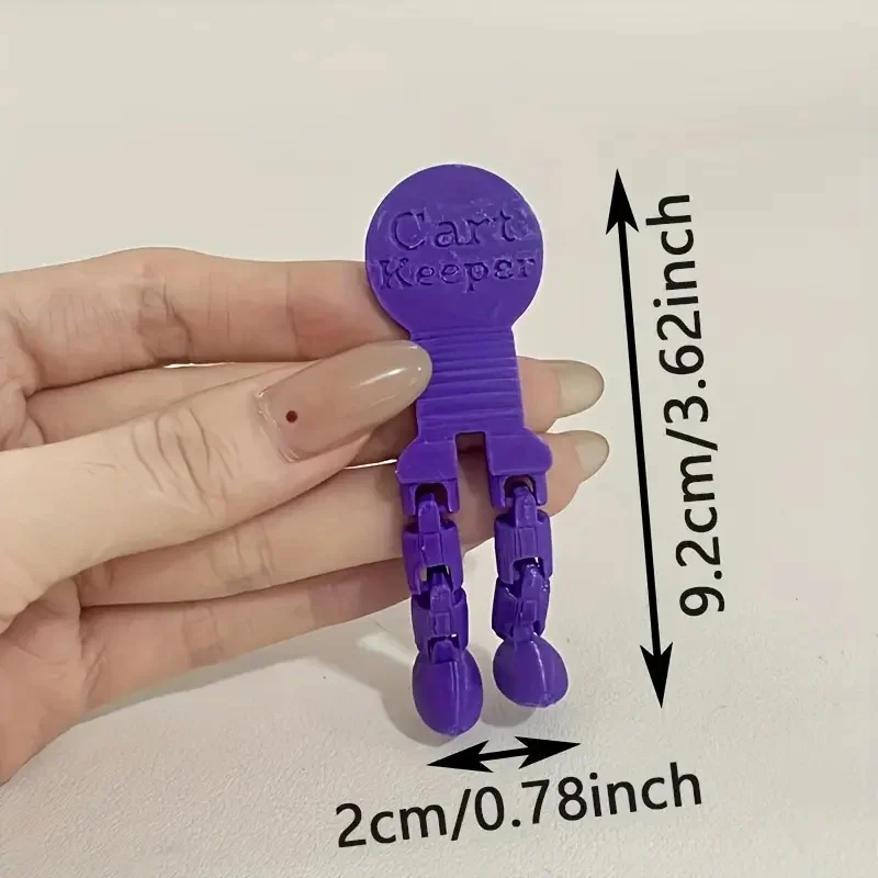 Porte-clés créatif pour panier de courses, outil de déverrouillage et jeton de chariot. Plastique durable, design mignon et portable. Grande idée cadeau.