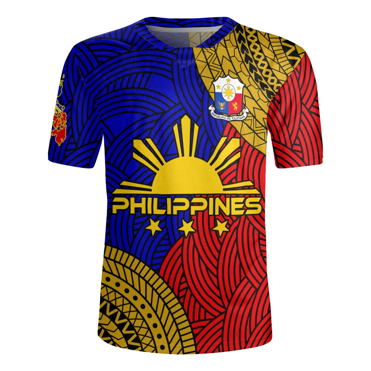 3D Printed Polynesian Philippines Filipinos Rugby-Jersey V-Neck T Shirt Pride To Be Filipinos Graphic V Neck T-shirts Tee Shirts