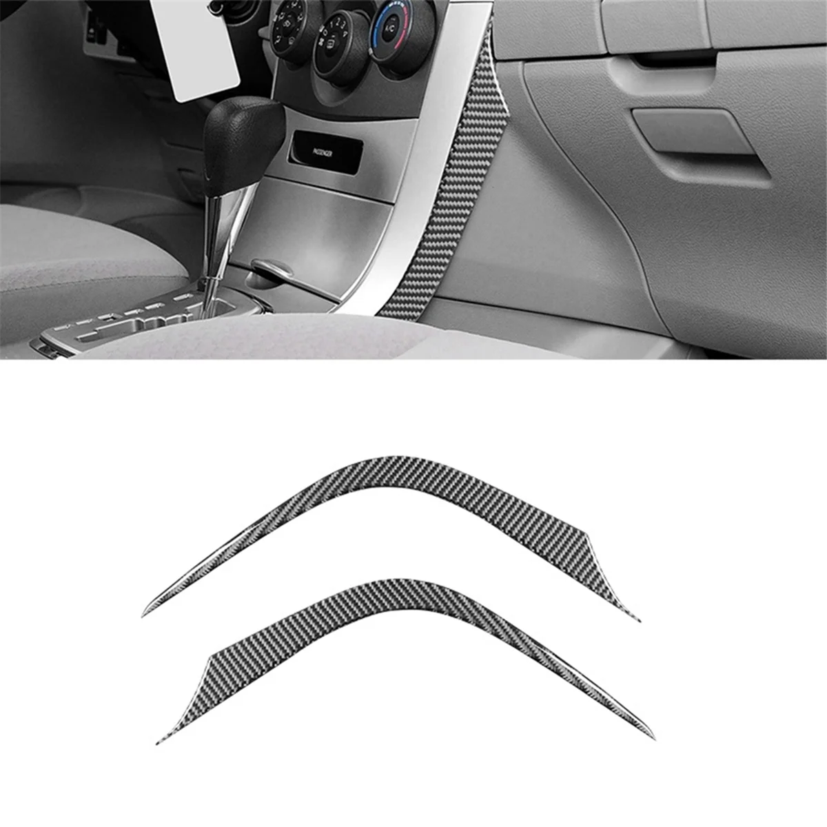 Ingenious Carbon Fiber for Toyota Corolla 2007-2013 Center Console Gear Side Trim Strip Sticker Interior AccessoriesDurable
