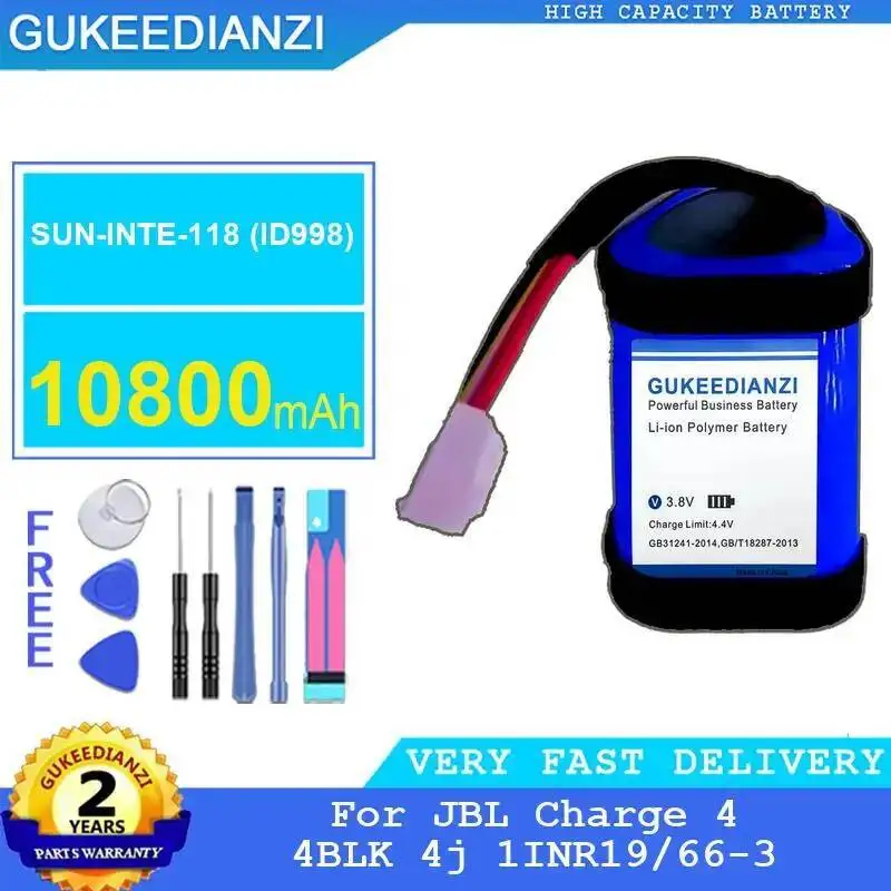 

For Jbl Charge 4 4BLK 4J 1INR19 66-3 Sun-Inte-118 ID998 Fast Charging 10800Mah Durable Bluetooth Speaker Battery