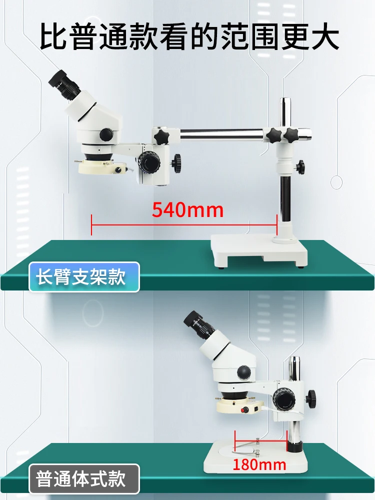 GAOPIN SZM7/45x Long Arm Large Universal Bracket Continuous Zoom Binocular Stereoscopic Microscope Repair Anatomy