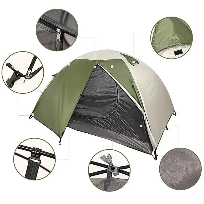 Imagem -04 - Impermeável Double Layer Camping Tent Leve Mochila Tent Portátil Engrenagem ao ar Livre para Pessoas Casal