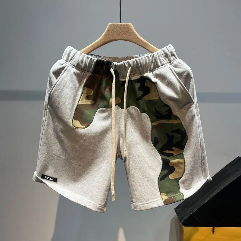 

Camouflage Patchwork Shorts For Man Summer Mens Casual Baggy Sports Shorts High Street Vintage Middle Short Pants 2025 Fashion