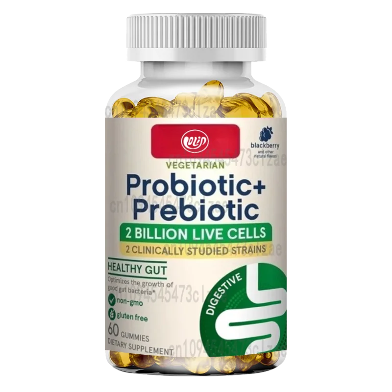 

Пробиотики + пребиотики, 2-х миллионная добавка в живой клетинке, поддержка пищеварения и иммунитета, 60 жевательных конфет со вкусом черники