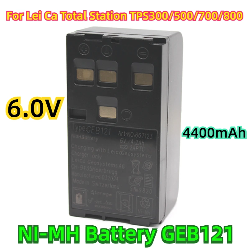 For Lei Ca Total Station TPS300/500/700/800 6.0V 4400mAh NI-MH Battery GEB121