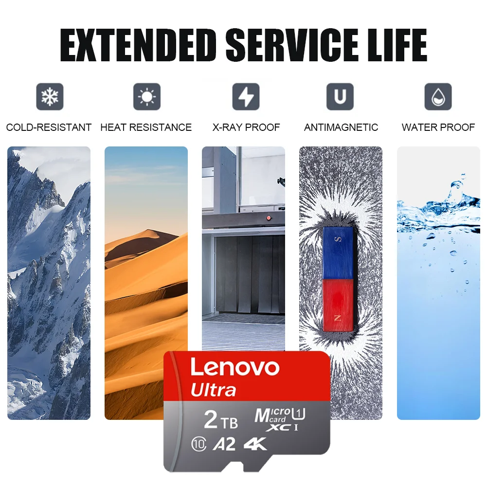 بطاقة ذاكرة لينوفو فئة 10 A1 الأصلية 256 جيجابايت 128 جيجابايت 64 جيجابايت V30 U3 V10 U1 بطاقة مايكرو TF SD 512 جيجابايت 1 تيرا بايت 2 تيرا بايت لكاميرا الكمبيوتر التبديل الهاتف