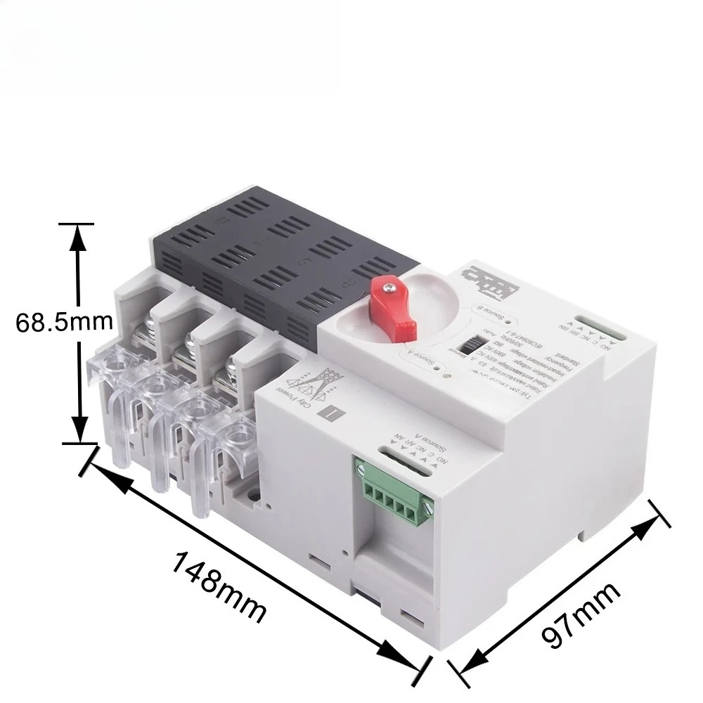 63A 100A 4P ATS Dual Power Automatic Transfer Switch Module Generator Circuit Breaker for Electrical Power Switching System