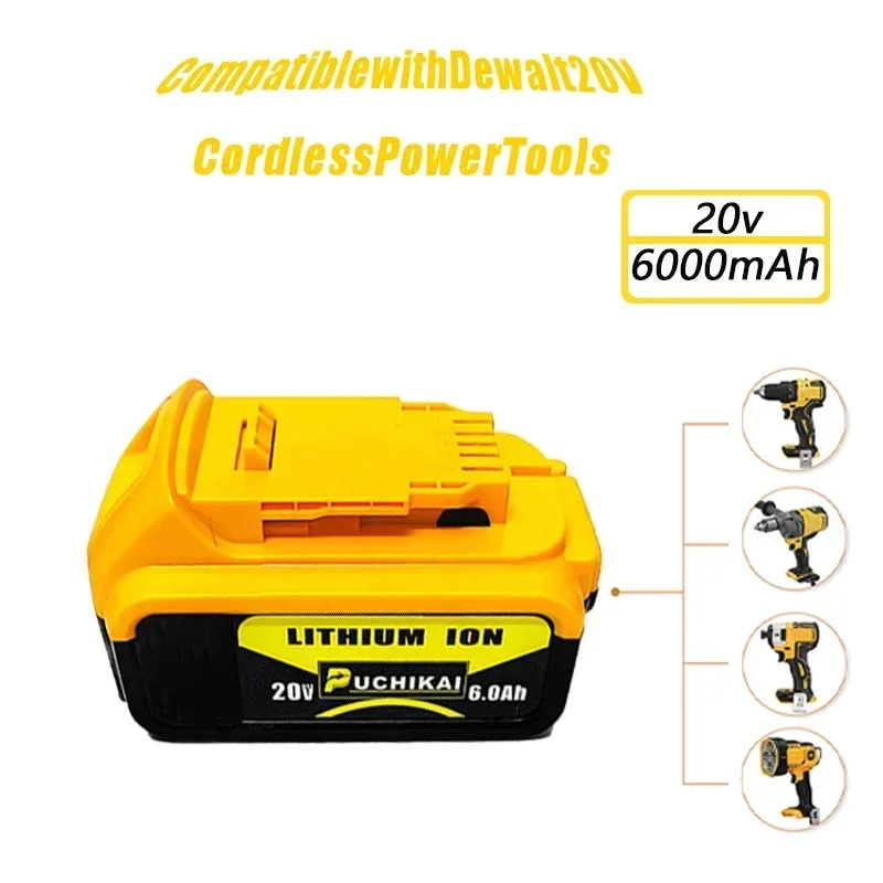 

Резервные литиевые батареи + зарядное устройство для Dewalt 18 в, 20 в, DCB184, DCB200, DCB182, DCB180, DCB181, DCB182, DCB201, DCB206