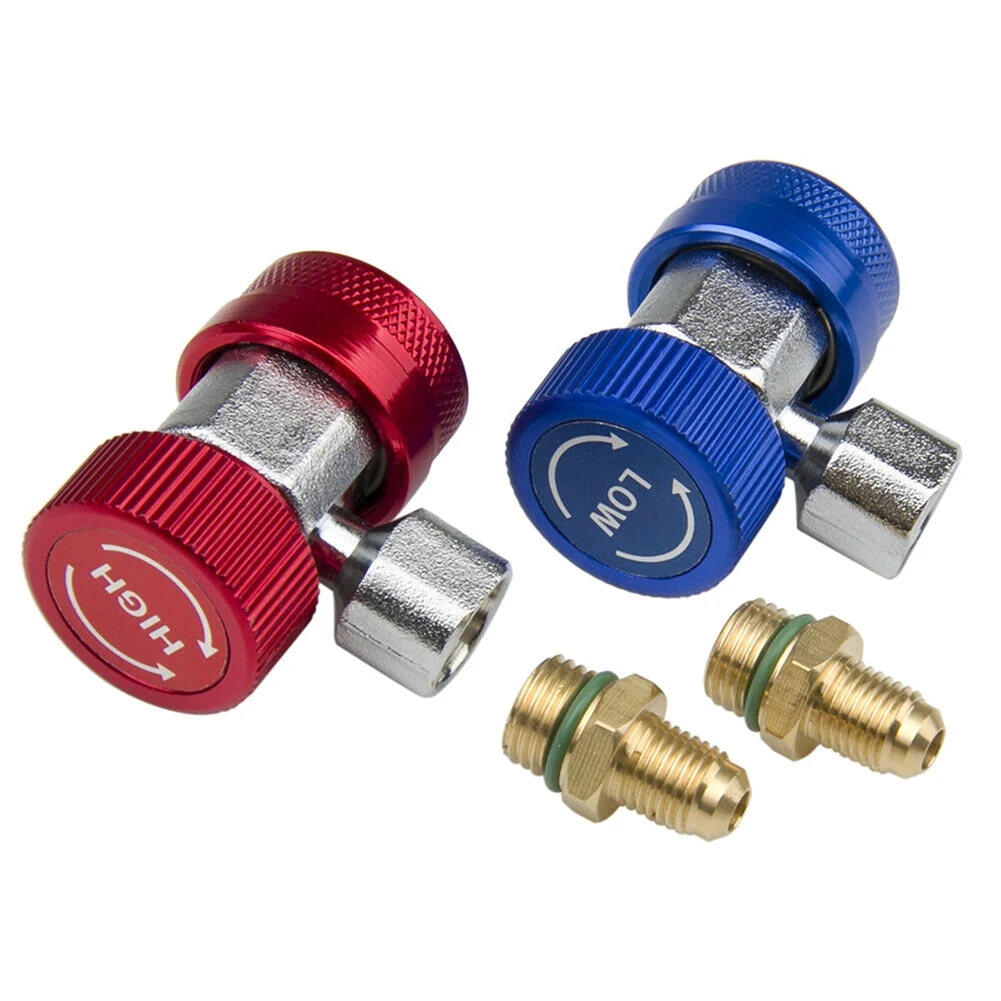 

R134A High Low Quick Coupler Connector Adapters Type AC Manifold Gauge Auto Set for A/C Manifold Gauge Brass