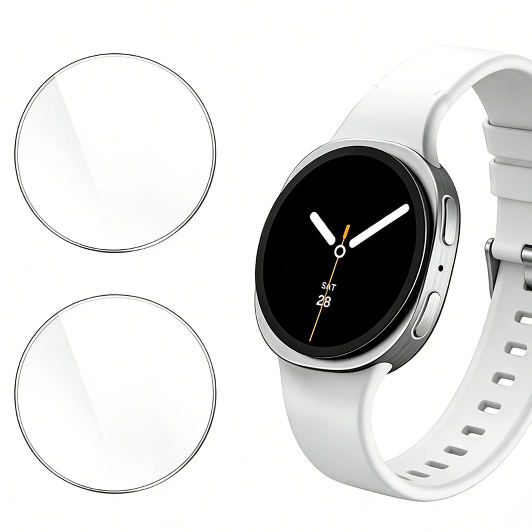 2 Peças de Vidro Temperado para Samsung Galaxy Watch 8/8 Classic 46mm 44mm 40mm Película Hidráulica HD Protetora de Tela Acessório