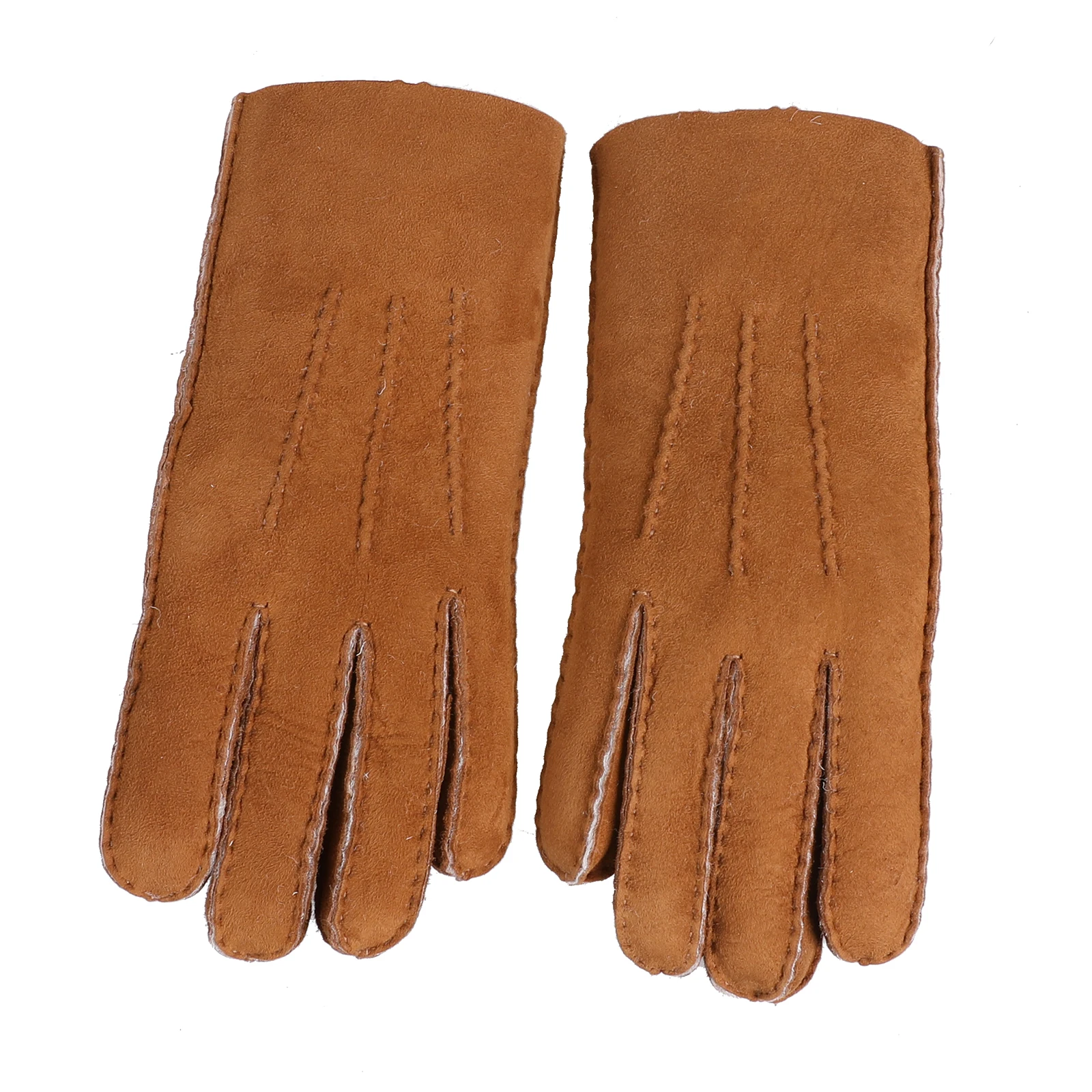 BOONJOVIA Unisex Winter Genuine Shearling Wool Gloves Cold Weather Leather Glove Handmade Thick Soft Warm