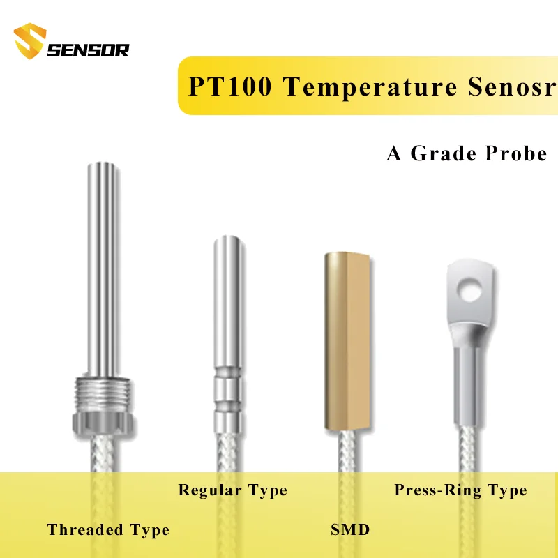 

PT100 Temperature Sensor 1-10m High Temperature Probe -50-200 Degree WaterProof Anti-corrosion 304SS Temperature Sensor