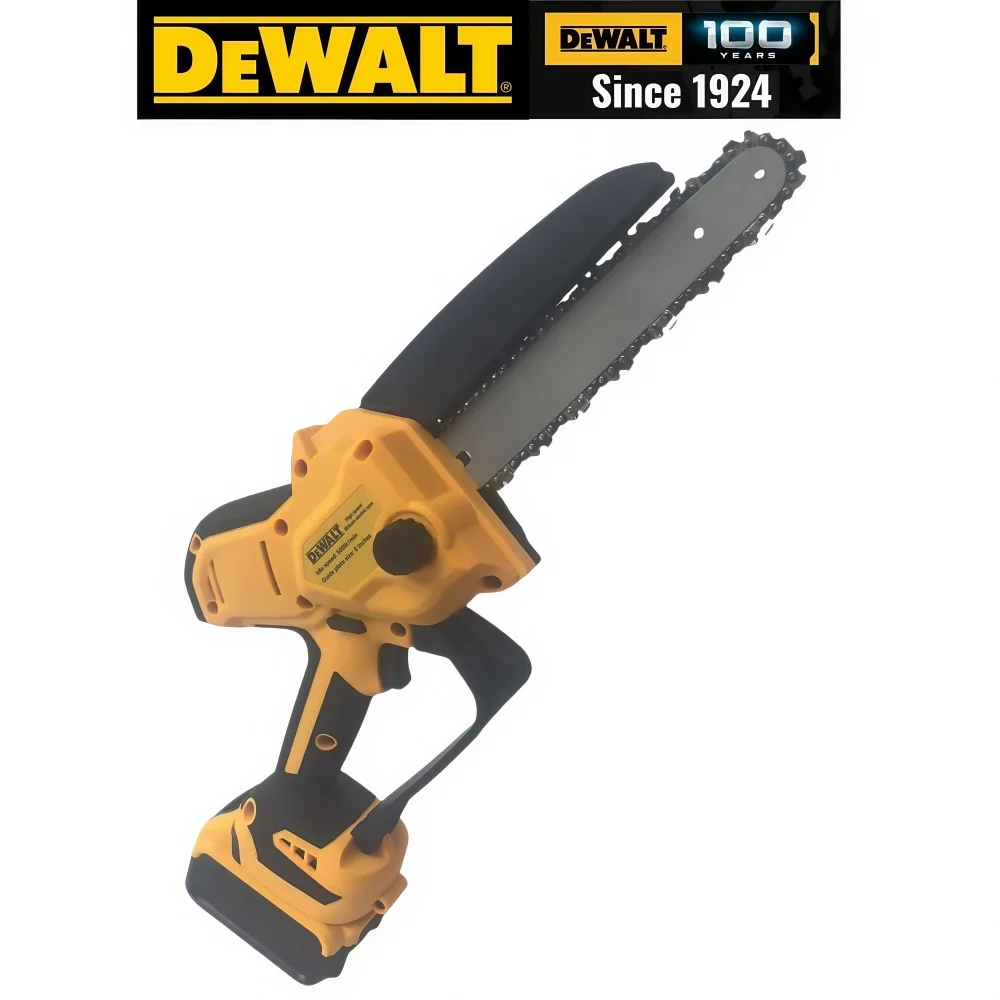 Akumulatorowa pilarka łańcuchowa Dewalt 20V, 8 cali, 1380W, bezszczotkowa, żółta, profesjonalna pilarka do przycinania ogrodów, elektronarzędzie.