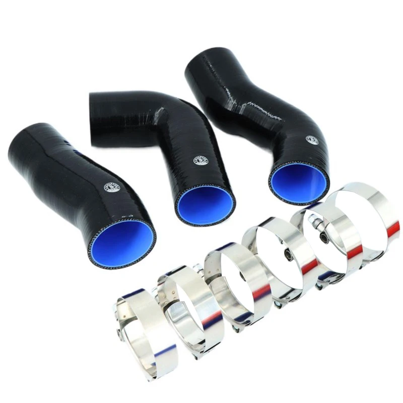 

Silicone Intercooler Turbo Pipe Hose W/ T-Clamps Kit Fits For BMW E60 E61 530d 525d