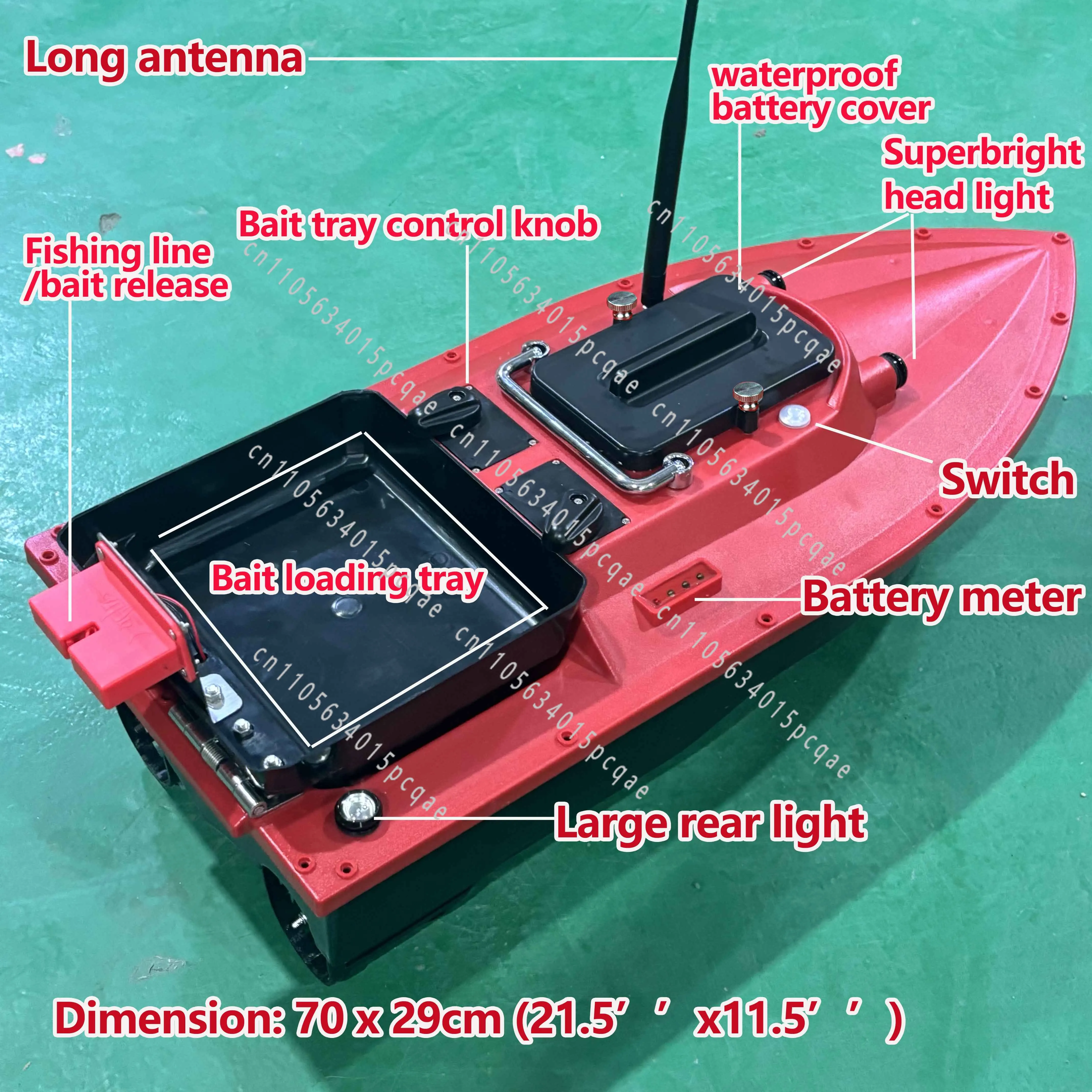 S70 12V 20A High Speed Waterproof 9.8 Km/h Remote Control Surfer Bait Boat Remote Control Carp Bait Boat