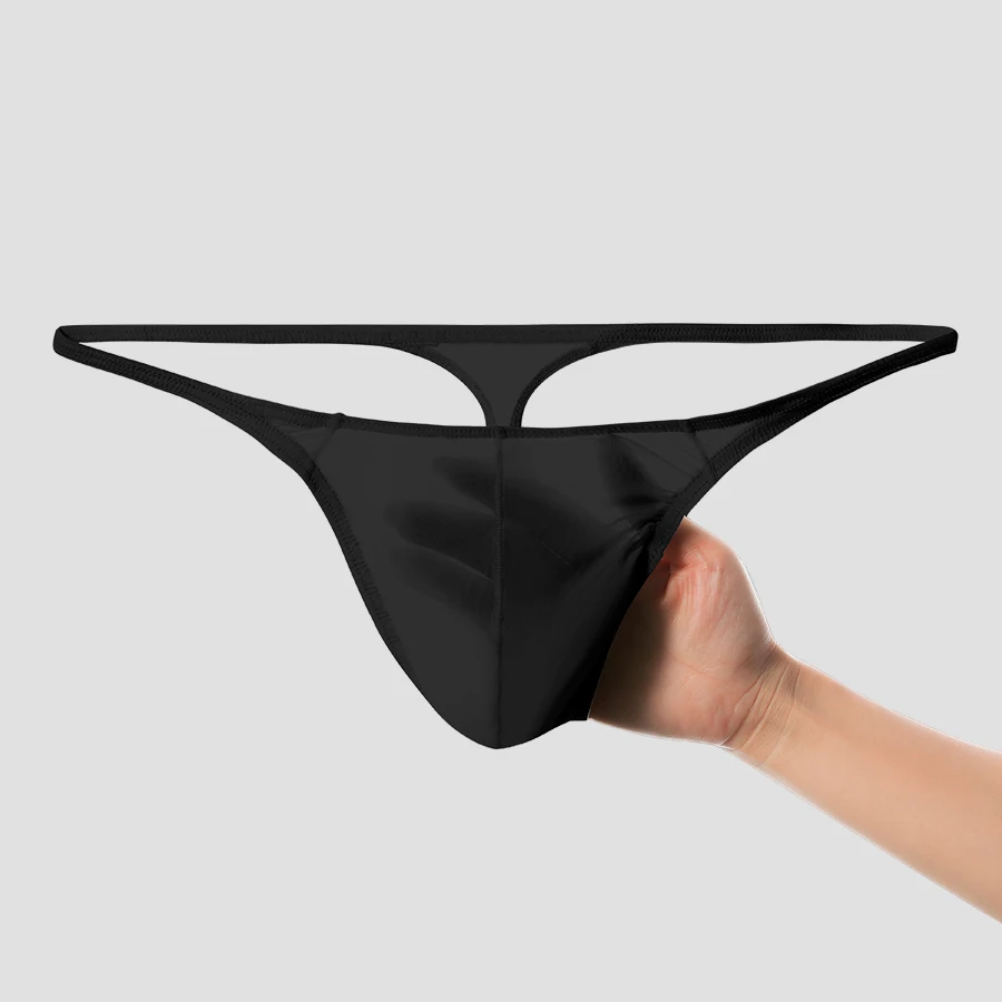 Men's low-waisted solid color U-shaped stretchy tight sexy T-shaped underwear exposing the buttocks thong breathable pants image 5
