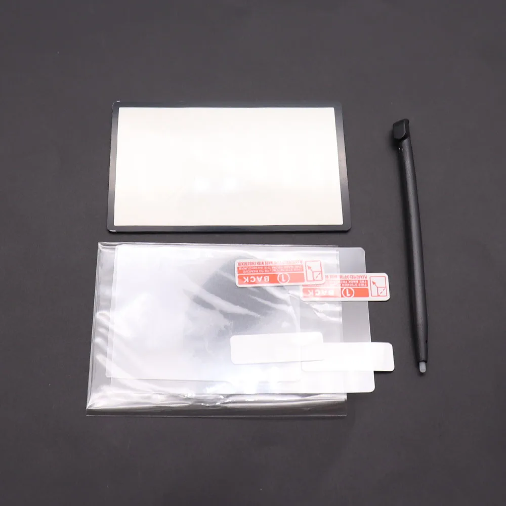 For 2DS Top LCD Screen Lens Plastic Mirror Outer Lens Cover Upper LCD Screen Panel+Screen Protective Film+Stylus Pen
