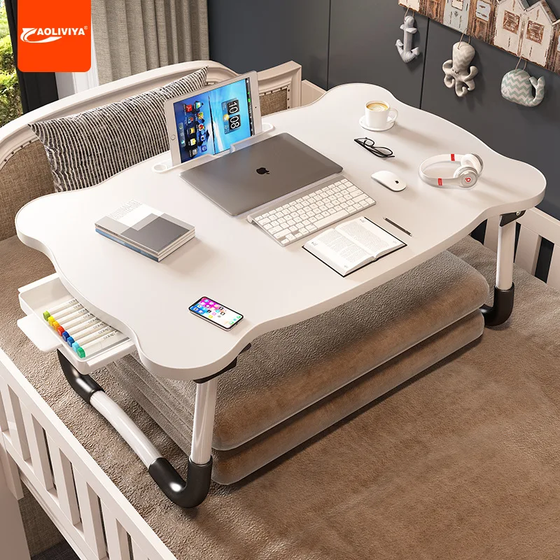 Aoliviya Bed Laptop Desk Folding Desk Small Desk Writing Lazy Student Dormitory Bedroom Upper Bunk Learning