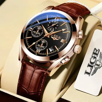 New Fashion Men&#x27;s Watches Top Brand Luxury Military Quartz Watch Man Premium Leather Waterproof Sports Chronograph Watch Men Clock