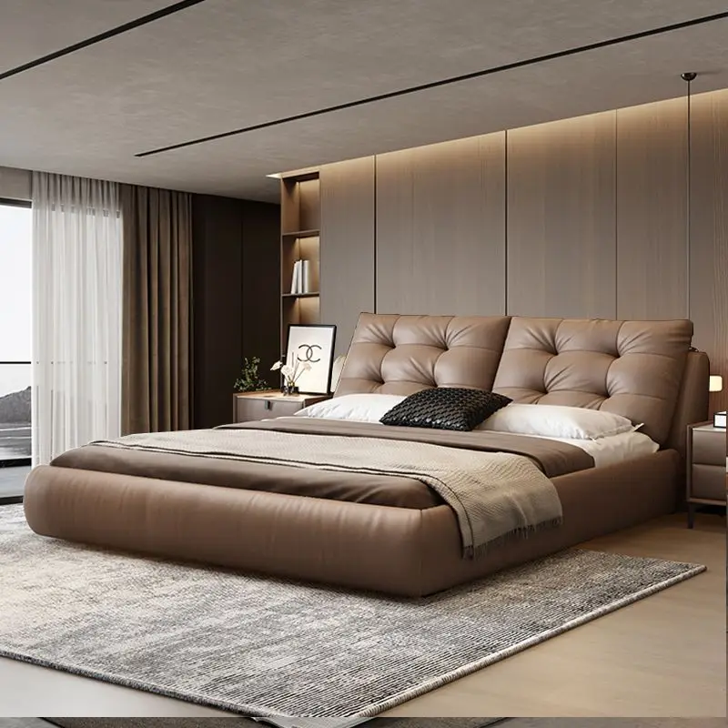 Letto per hotel alla moda Dormire sicuro Decorazione universale per la stanza del sole Letto italiano in legno di bellezza Risparmia spazio Letto Matrimoniale Mobili per la casa