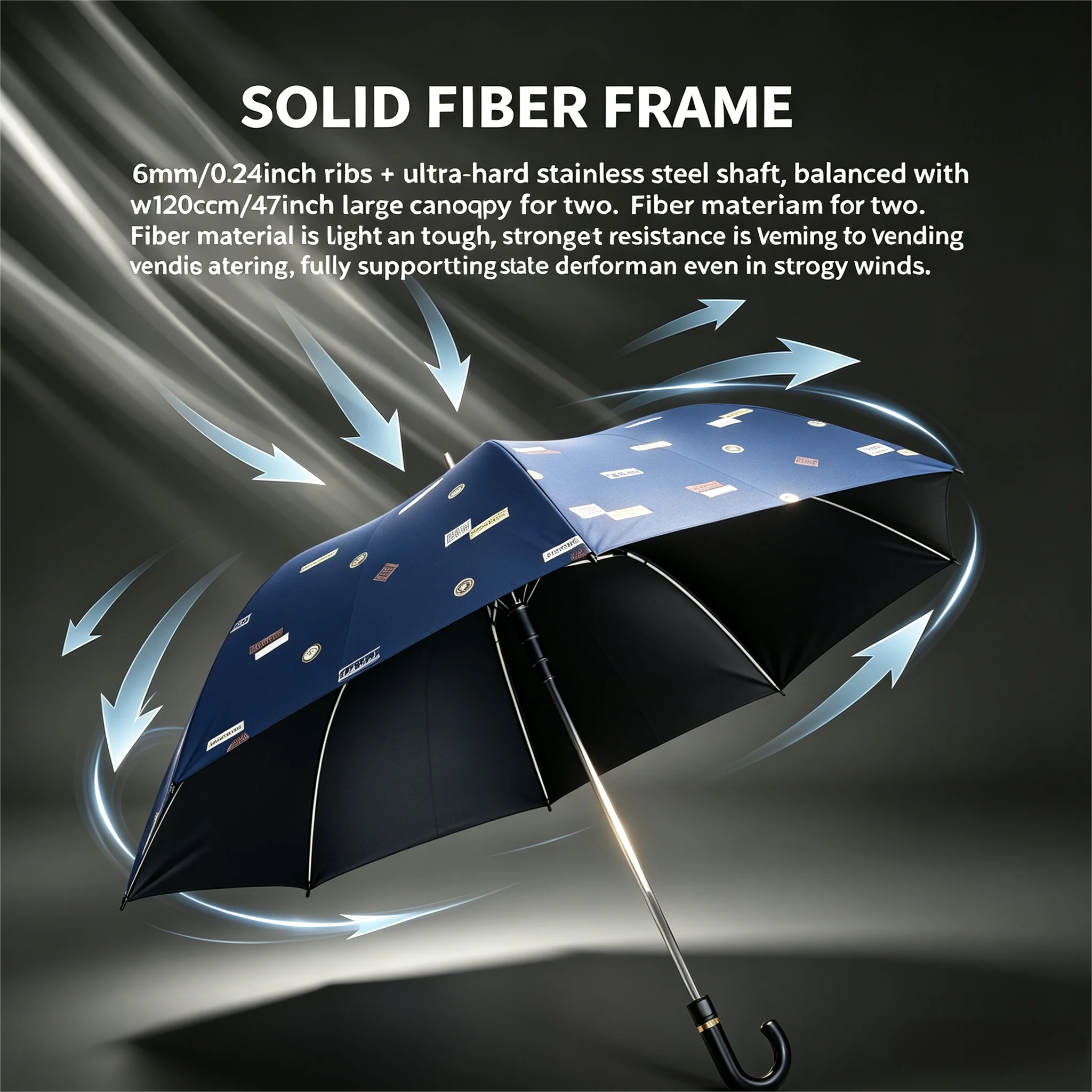 New Long Handle Luxury Umbrella Reinforced Windproof Strong, Big Vintage Golf Rain Sun Umbrellas Large Men Women Outdoor Travel