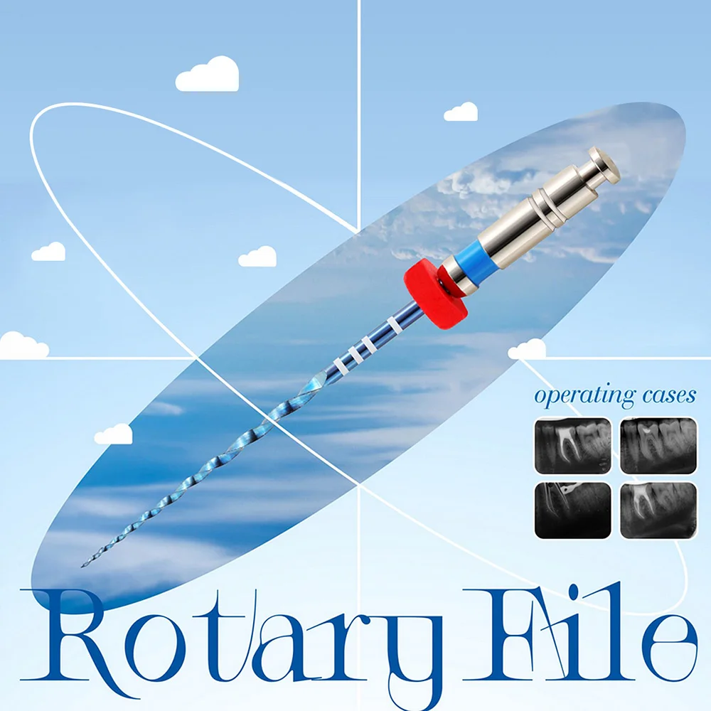 6 Pcs/Set Dental Root Canal Rotary File Endo Blue Engine Use Type NiTi Files 21mm/25mm Taper 04/06 #15-#40