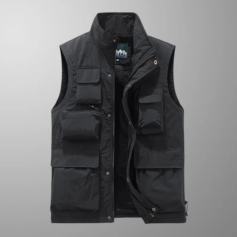 Waterproof Quick-Dry Multi-Function Vest Men's Outdoor Sports Plus Size Casual Top