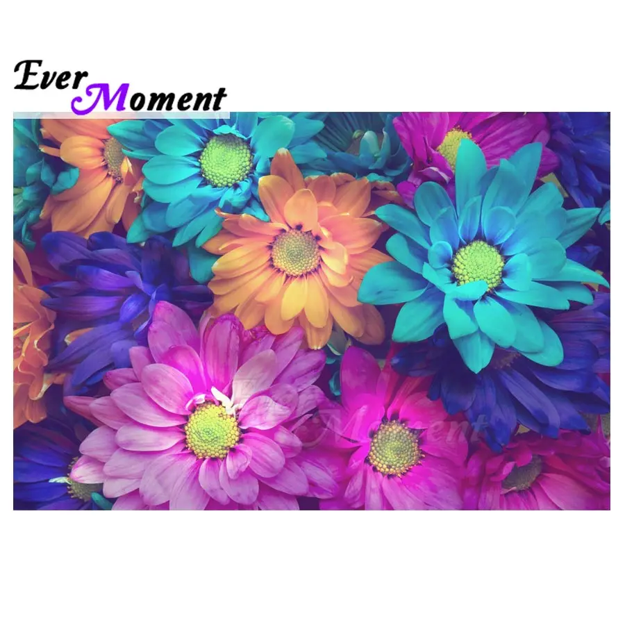 

Алмазная картина Ever Moment, цветок, полная квадратная дрель, изображение горного хрусталя, алмазная вышивка ручной работы, вышивка крестиком ASF1371