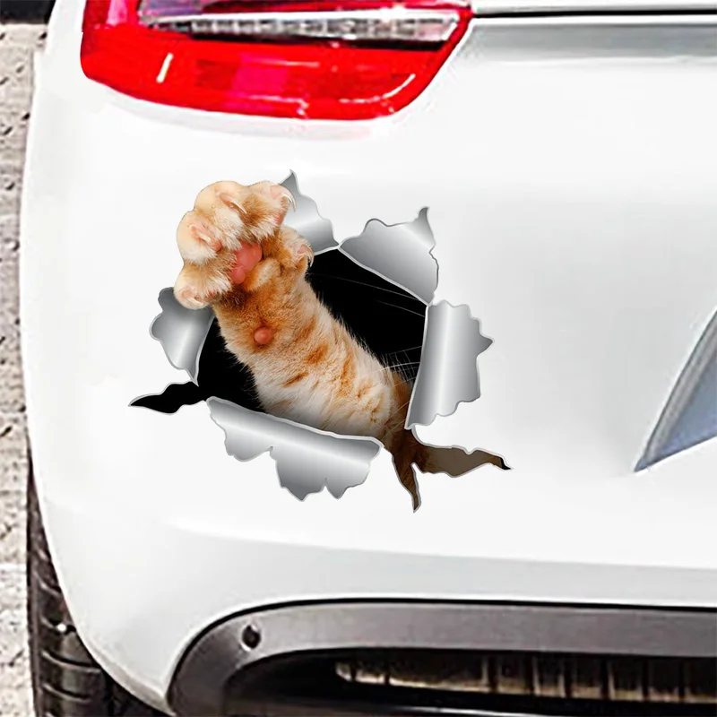 Car Sticker Angry Cat Paw Sticker Kitten Sticker Cat Car Window Decorative Waterproof Vinyl Decal for Car Accessories TM09