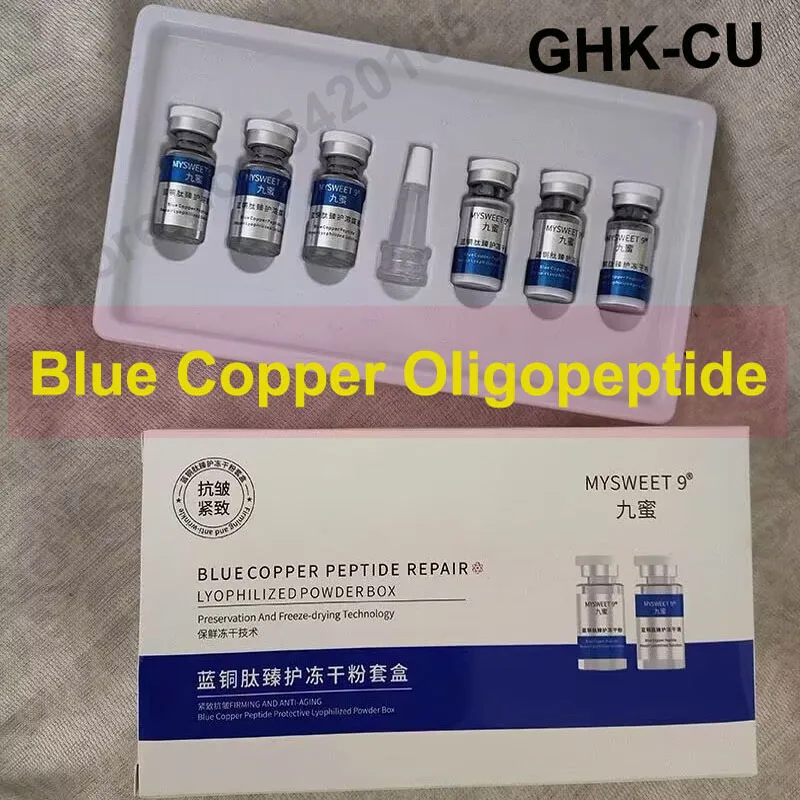 Facial Blue Copper Peptide Freeze-Dried Peptide Powder  GHK-Cu Repair Skin BarrierFirming Acne Scars Hydration Serum Kit