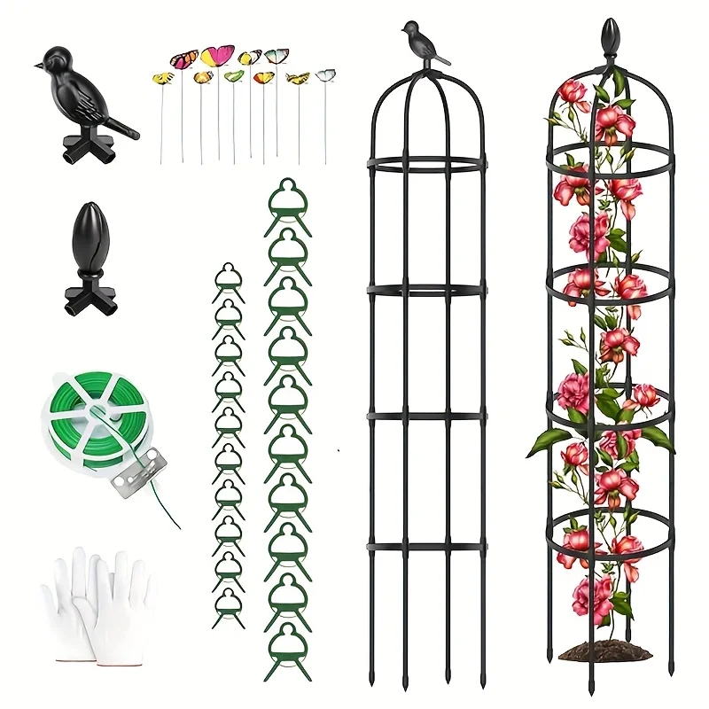 

Garden Oval Lattice Trellis for Outdoor Climbing Plants, Rust-Proof Rose Shrub Round Lattice Plant Support, Indoor Potted Flower