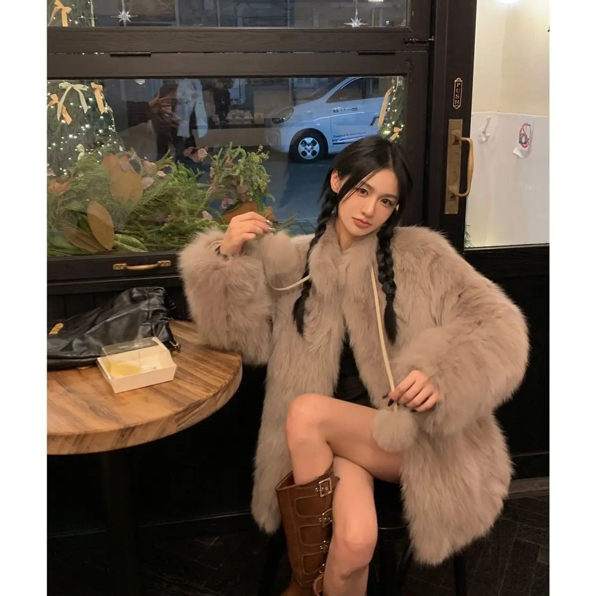 New Imitation Fox Fur House Women's Milk Ball Style Fur Coat Youthful and Versatile Showing Off Thinness