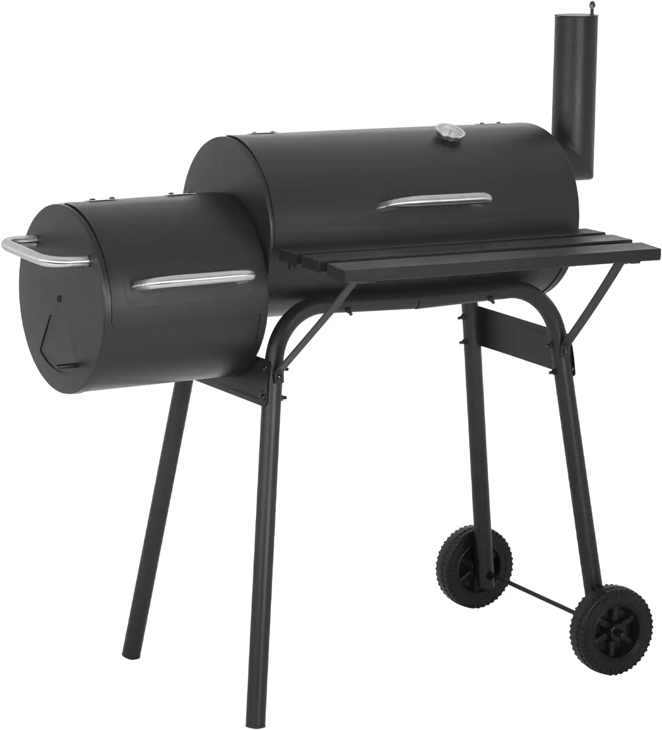 43-inch Charcoal Outdoor BBQ Grill-Portable Camping Grill for 6-10 People Offset Smoker Braised Roast Patio and Backyard