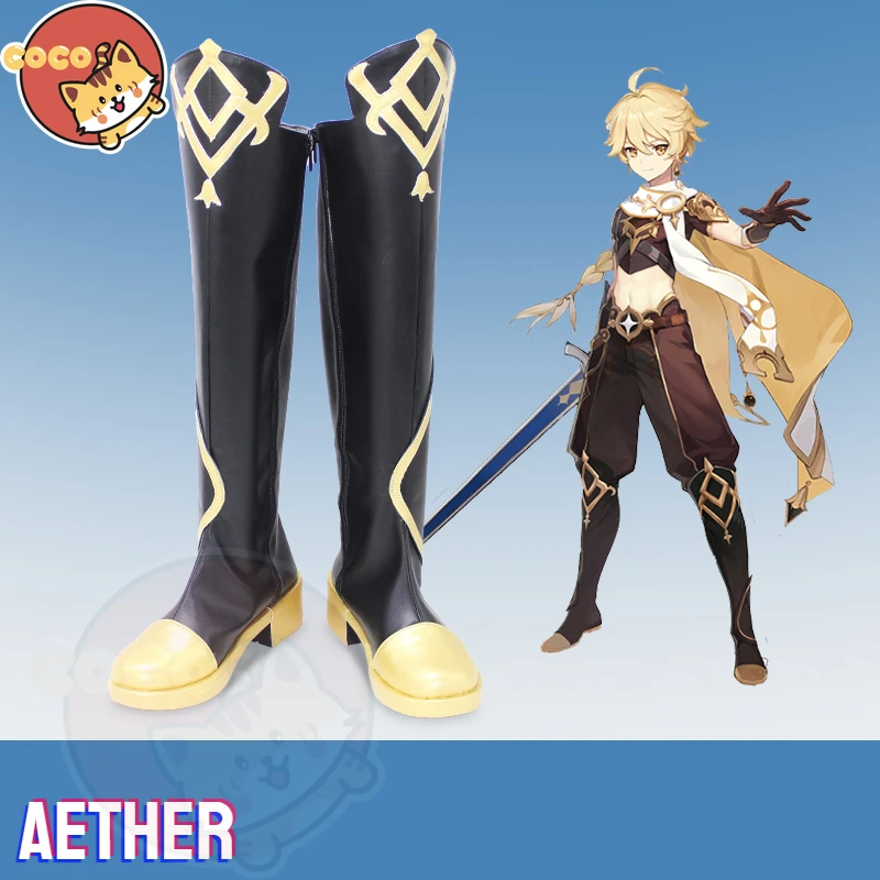 

Aether Cosplay Shoes Game Genshin Impact Aether Shoes Traveler Aether Cosplay Unisex Role Play Any Size Shoes CoCos