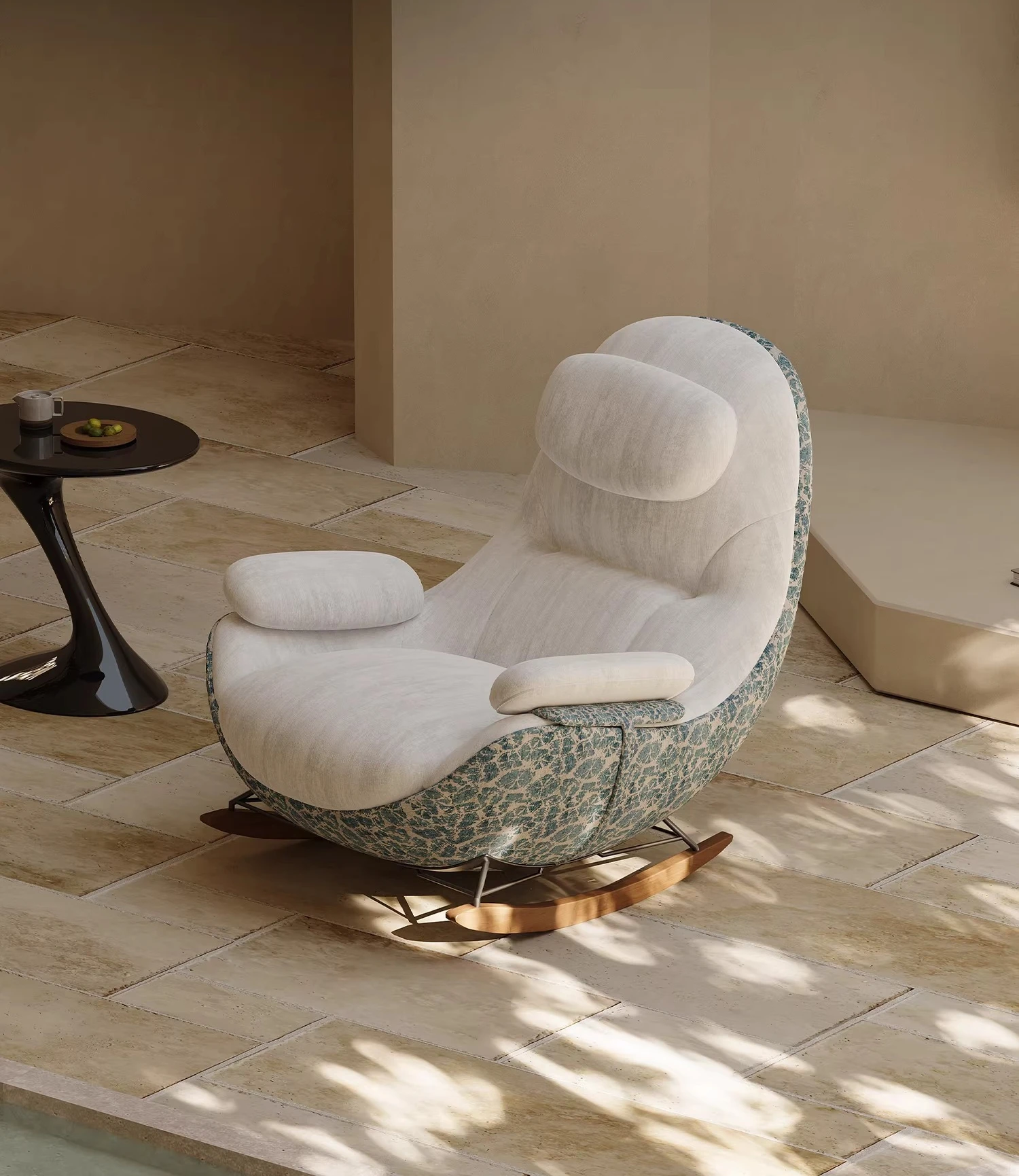 

Modern simple wind chimes rocking chair original patent single leisure recliner cherry wood lazy sofa 2026 new