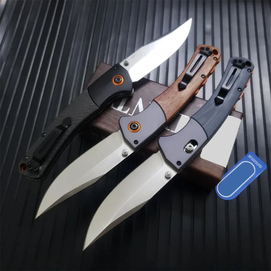 3 Style BM 15080 Crooked River Folding Knife S30V Clip Point Blade Wooden / G10 Handles Outdoor Camping Hunting Pocket Knives