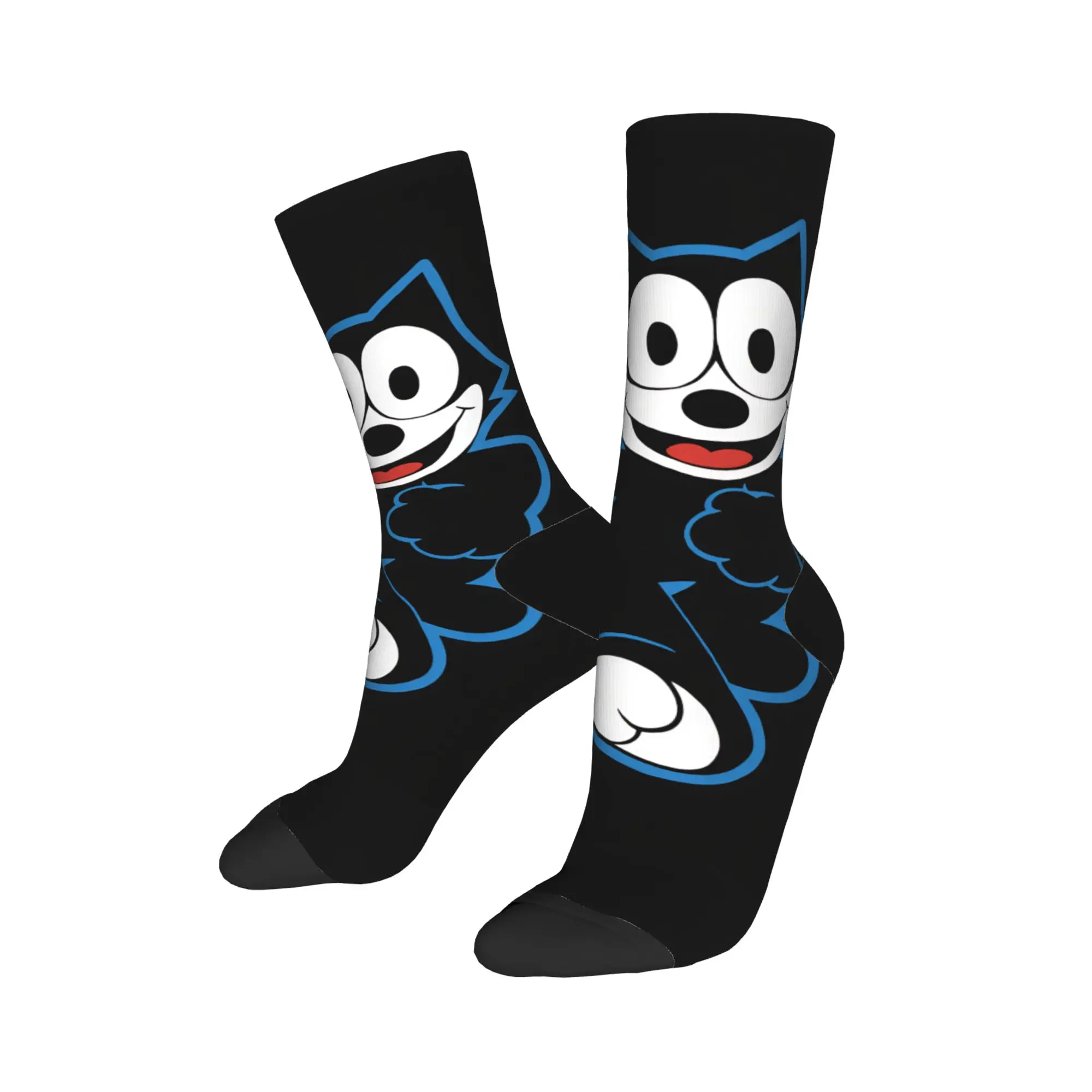 F-Felixs Black Cat Stockings  Gothic Socks Couple Soft Breathable Socks Autumn Outdoor Graphic Anti Sweat Socks Gift