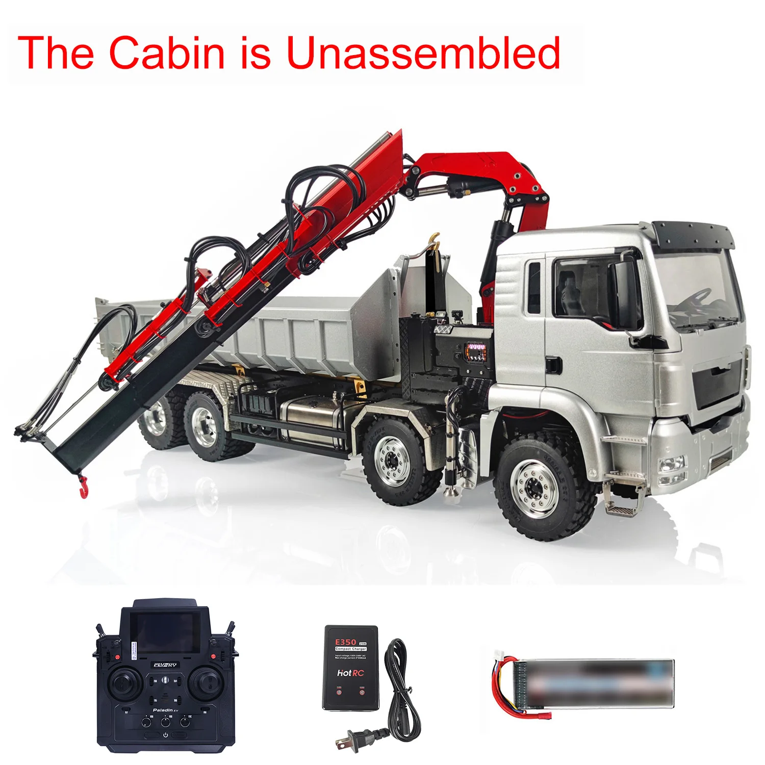 LESU 1/14 8x8 RC Roll on/off Hydraulic Truck Crane Dumper Tipper Radio Battery Heavy Machine Toy THZH1241