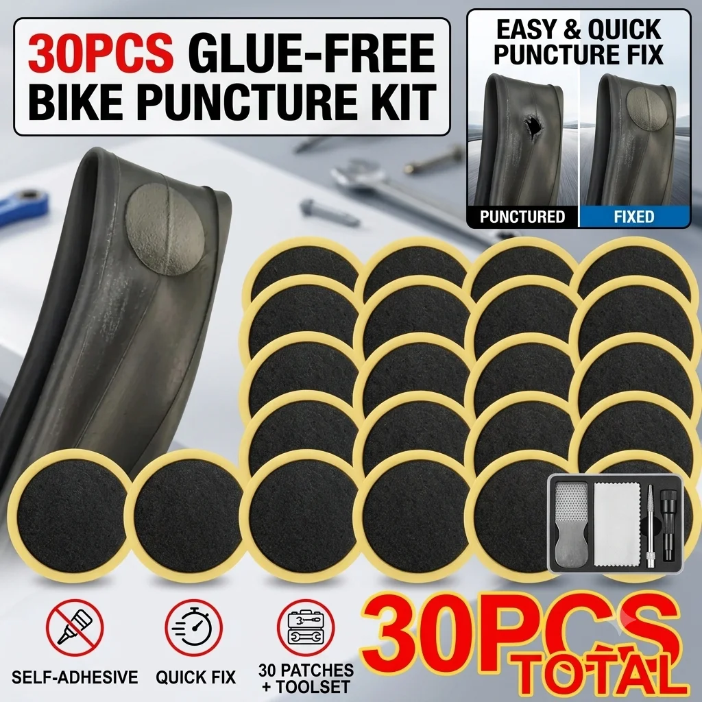 Glue-Free Bicycle Tire Repair Patches Self Adhesive Quick Drying Bike Inner Tube Puncture Fix Toolkit Cycling Accessories