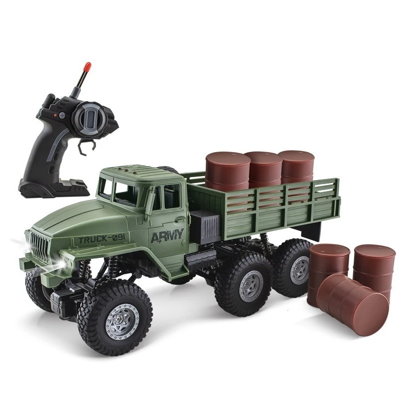 Remote-Control Military Transport Vehicle Electric Rechargeable Off-Road Climbing 6-Wheel Boys' Remote-Control Toy Birthday Gift