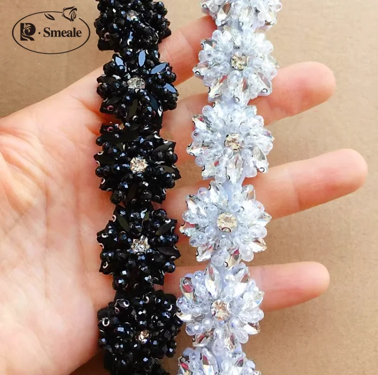 Handsewn Flowers with Rhinestones, Rhinestones, Sparkling, Rhinestone, Coats, Waistbands, Shoulders, Wedding Dress, DIY Patch