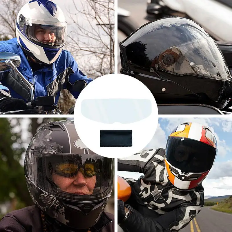 Motorcycle Helmet Anti-fog Film Clear Lens Insert Visor Shield Fog Resistant Lens Film Motorcycle Adhesive Anti-Fog Film For Fog