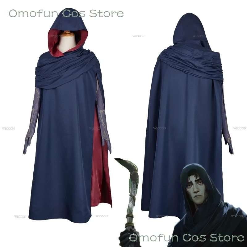 Anime Arcane S2 Viktor Cosplay Costume LOL Cloak Cape Wig Hextech Outfits Mens Halloween Hooded Carnival Party Disguise Clothes